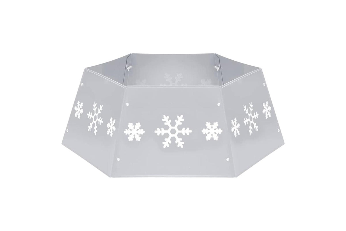 Vidaxl Christmas Tree Skirt Silver And White 68x25 Cm-2