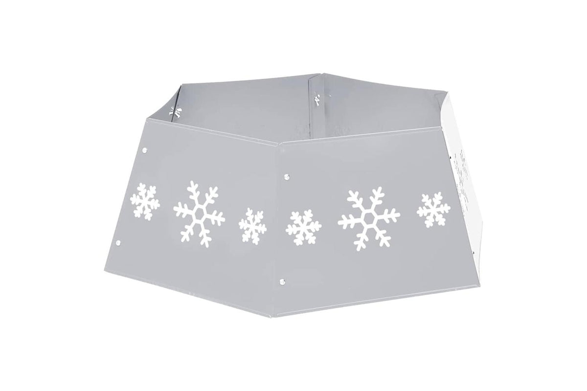 Vidaxl Christmas Tree Skirt Silver And White 68x25 Cm-4