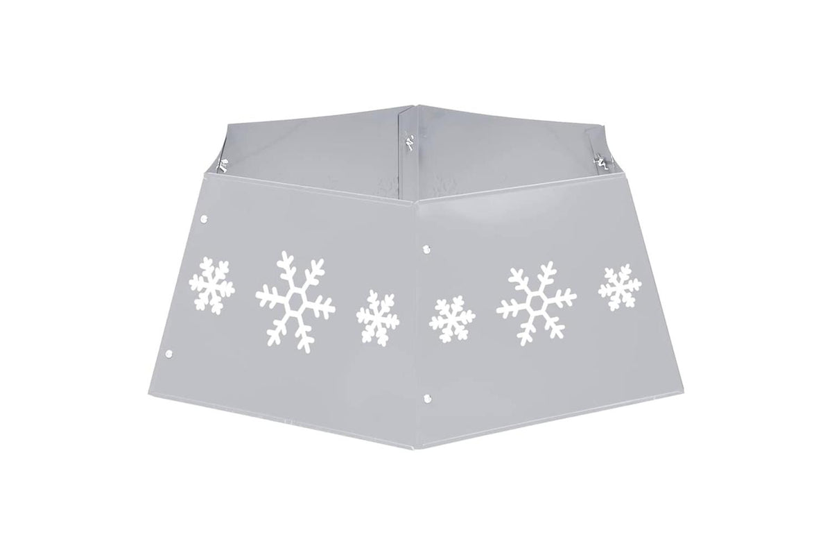 Vidaxl Christmas Tree Skirt Silver And White 68x25 Cm-5