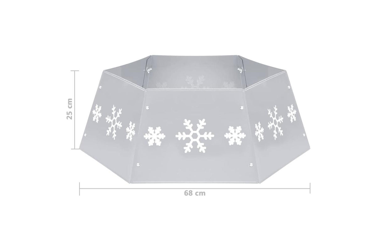 Vidaxl Christmas Tree Skirt Silver And White 68x25 Cm-7