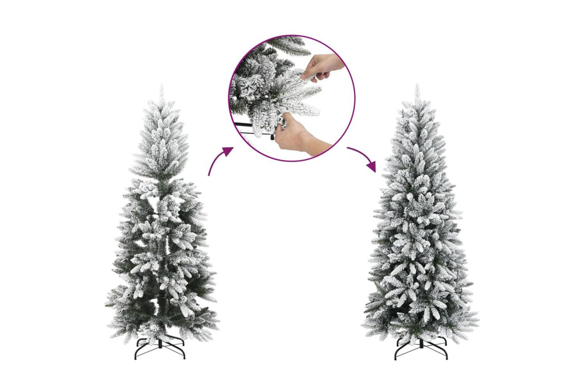 Vidaxl Artificial Christmas Tree 150 Leds And Flocked Snow 120 Cm-10
