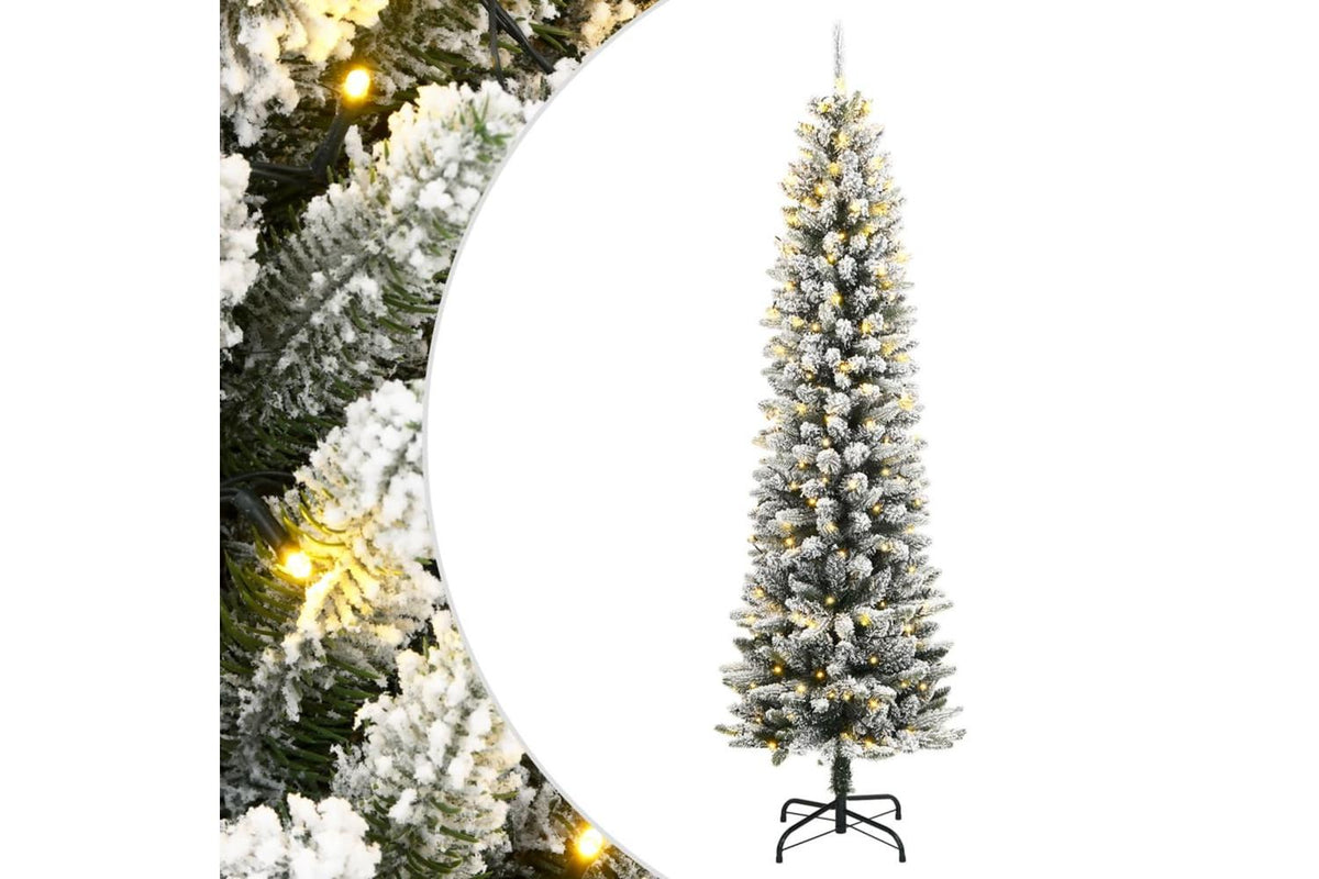 Vidaxl Artificial Christmas Tree 150 Leds And Flocked Snow 150 Cm