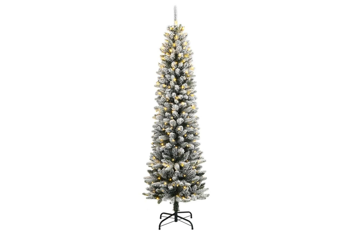 Vidaxl Artificial Christmas Tree 150 Leds And Flocked Snow 150 Cm-2