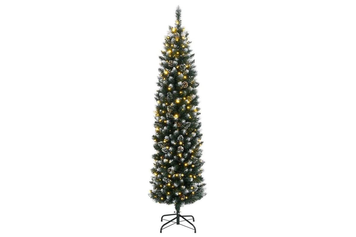 Vidaxl Artificial Slim Christmas Tree 150 Leds 120 Cm-3