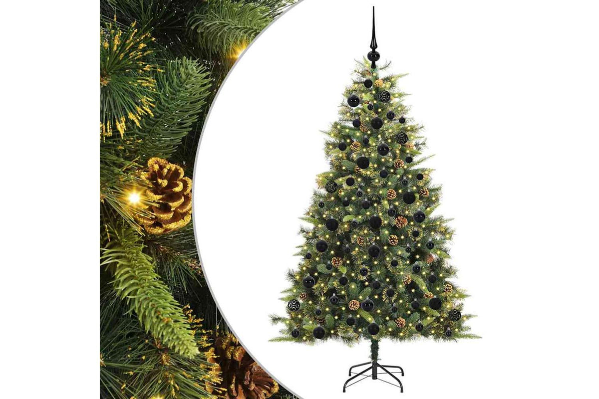Vidaxl Artificial Hinged Christmas Tree With Cones Green 180 Cm