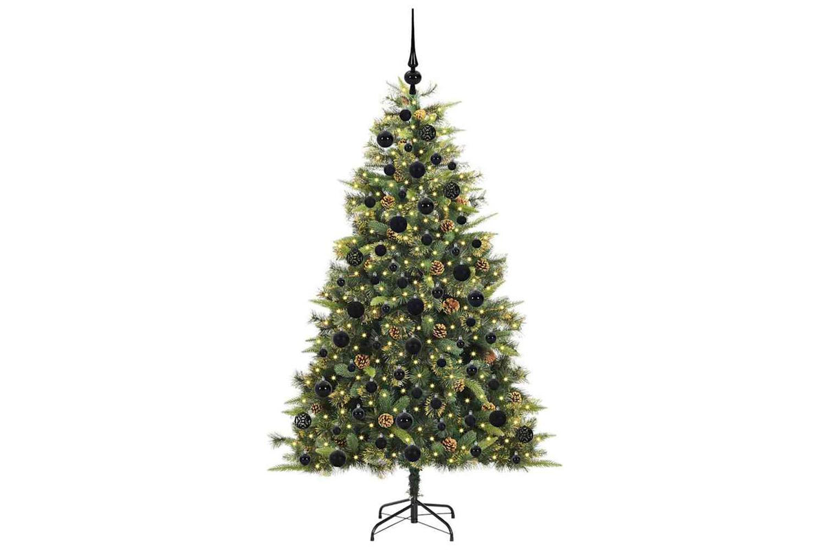 Vidaxl Artificial Hinged Christmas Tree With Cones Green 180 Cm-3