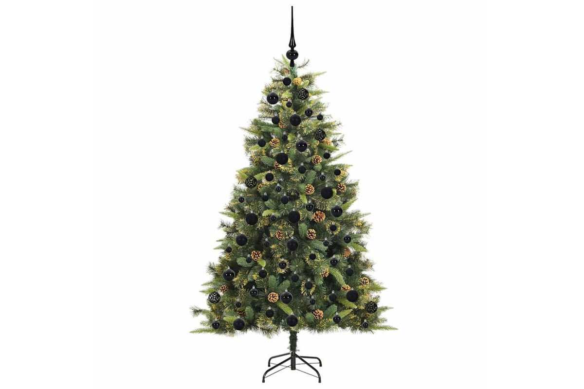 Vidaxl Artificial Hinged Christmas Tree With Cones Green 180 Cm-4