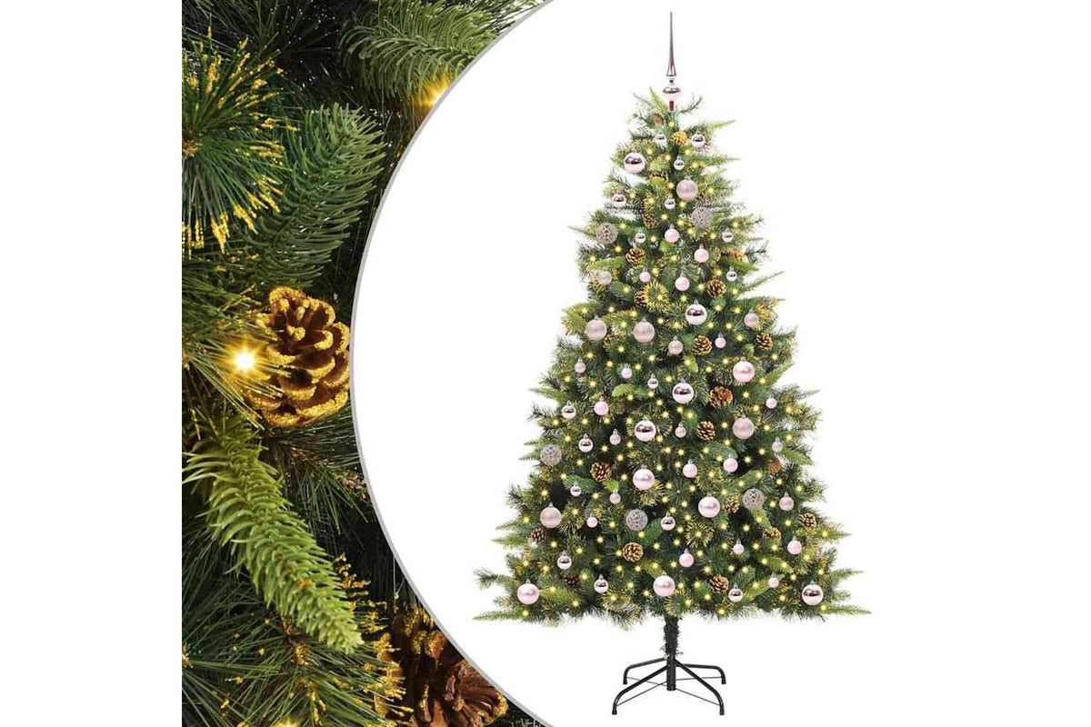 Vidaxl Artificial Hinged Christmas Tree With Cones Green 180 Cm-2