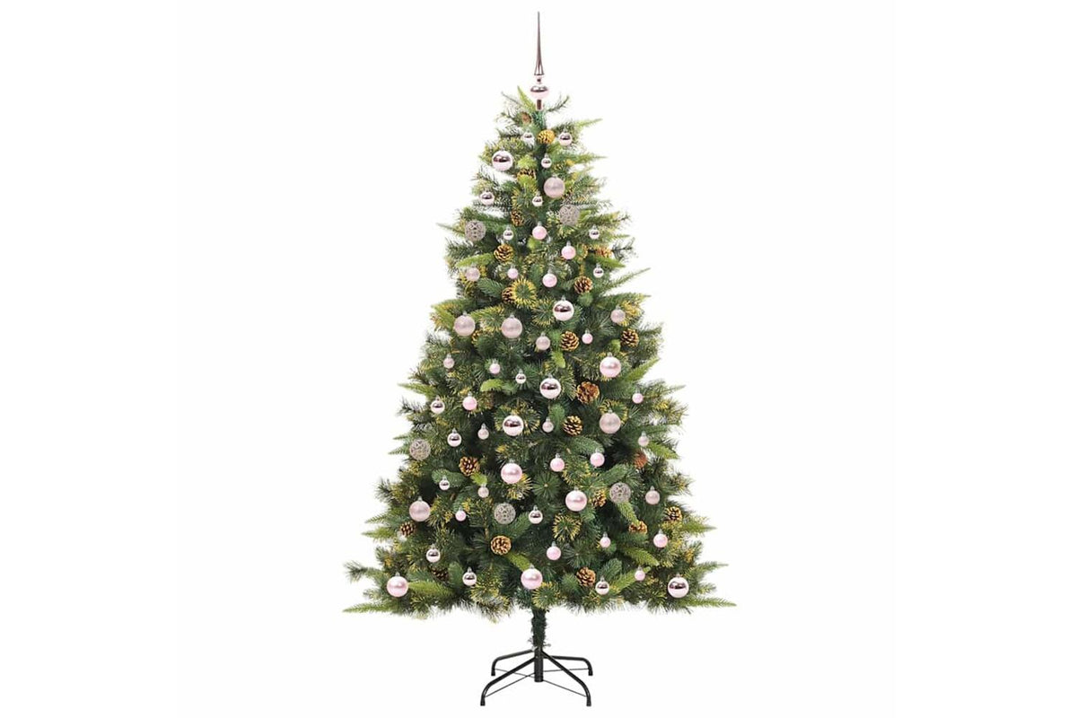 Vidaxl Artificial Hinged Christmas Tree With Cones Green 180 Cm-4
