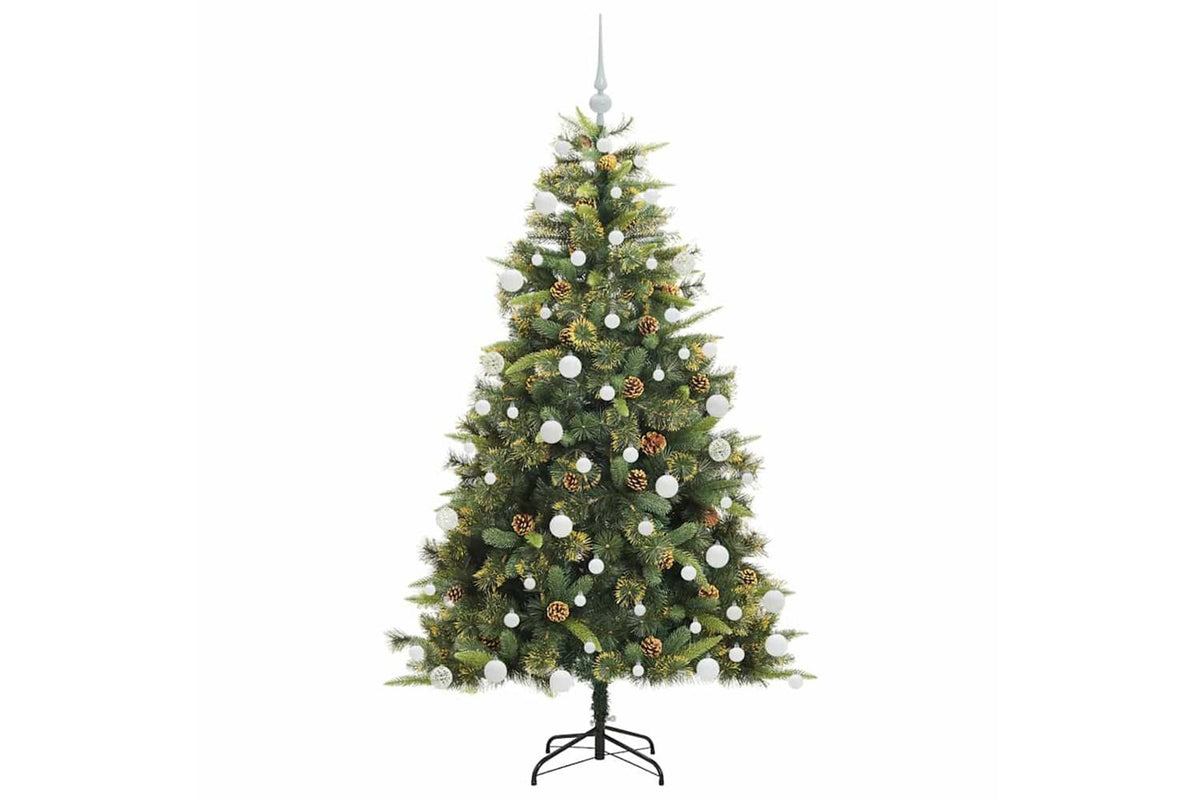 Vidaxl Artificial Hinged Christmas Tree With Cones Green 180 Cm-4