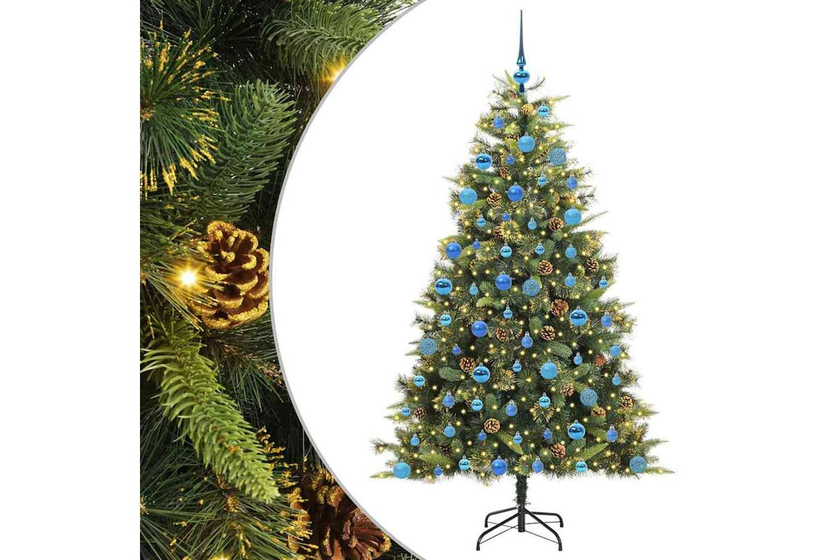 Vidaxl Artificial Hinged Christmas Tree With Cones Green 180 Cm-2