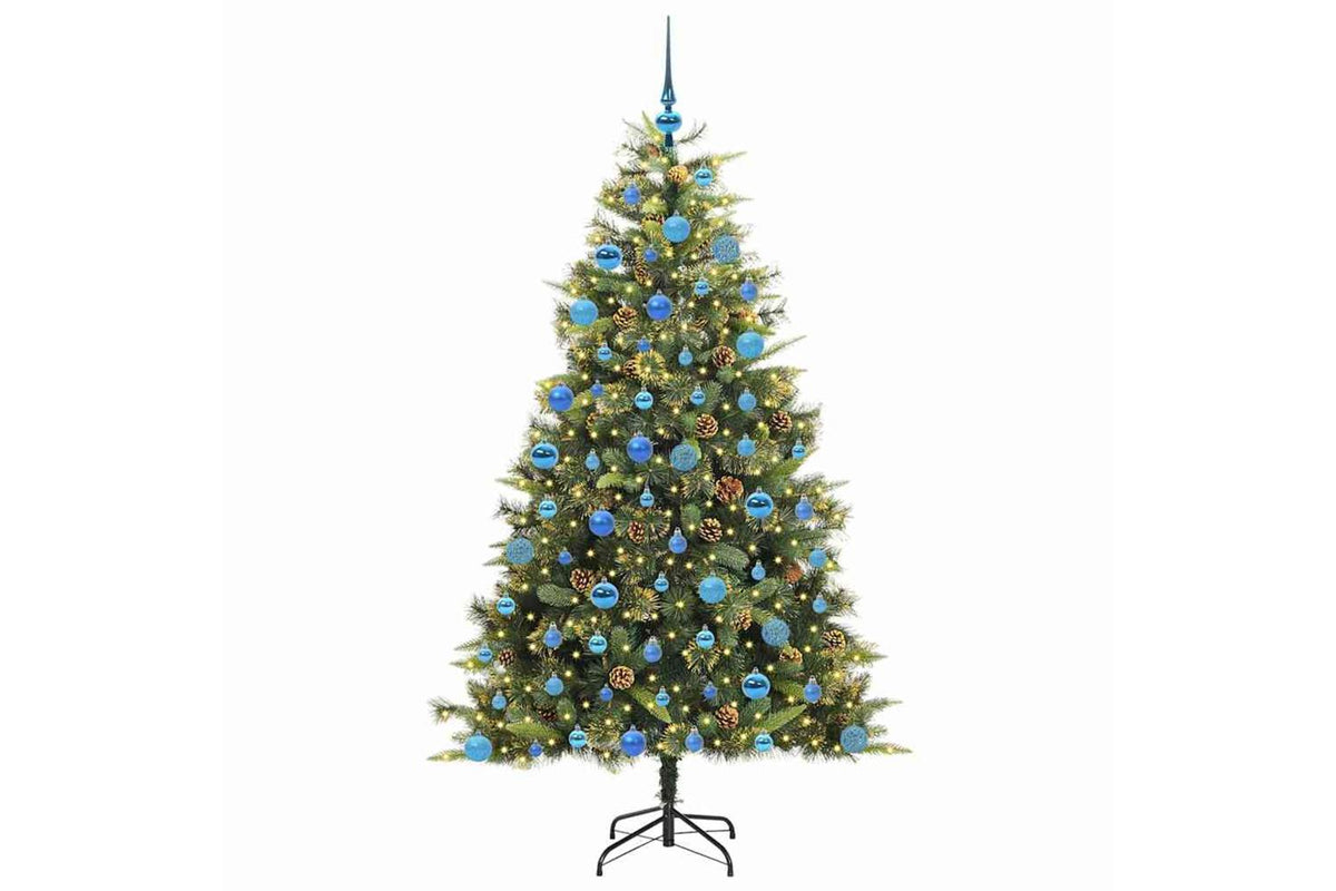 Vidaxl Artificial Hinged Christmas Tree With Cones Green 180 Cm-3