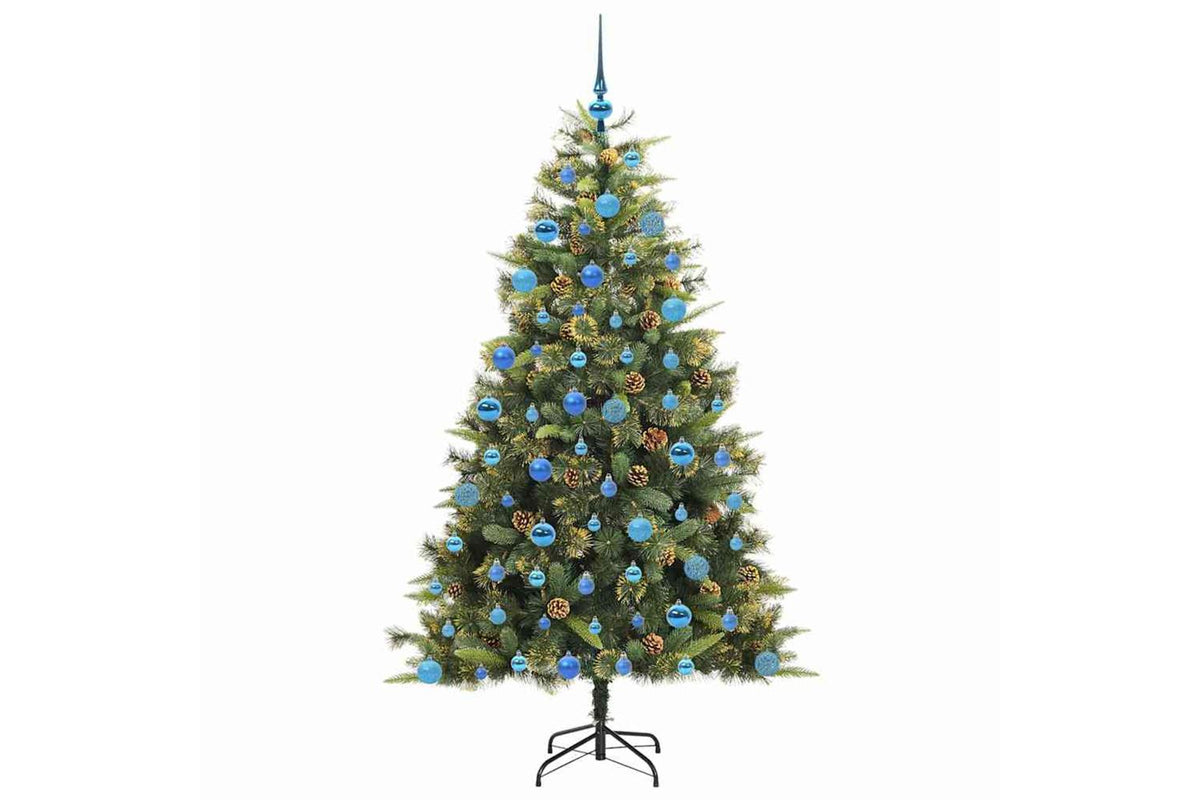 Vidaxl Artificial Hinged Christmas Tree With Cones Green 180 Cm-4