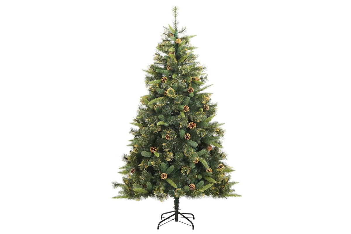 Vidaxl Artificial Hinged Christmas Tree With Cones Green 180 Cm-5