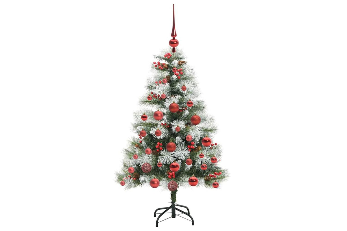 Vidaxl Artificial Christmas Tree Green And White 120 Cm-4