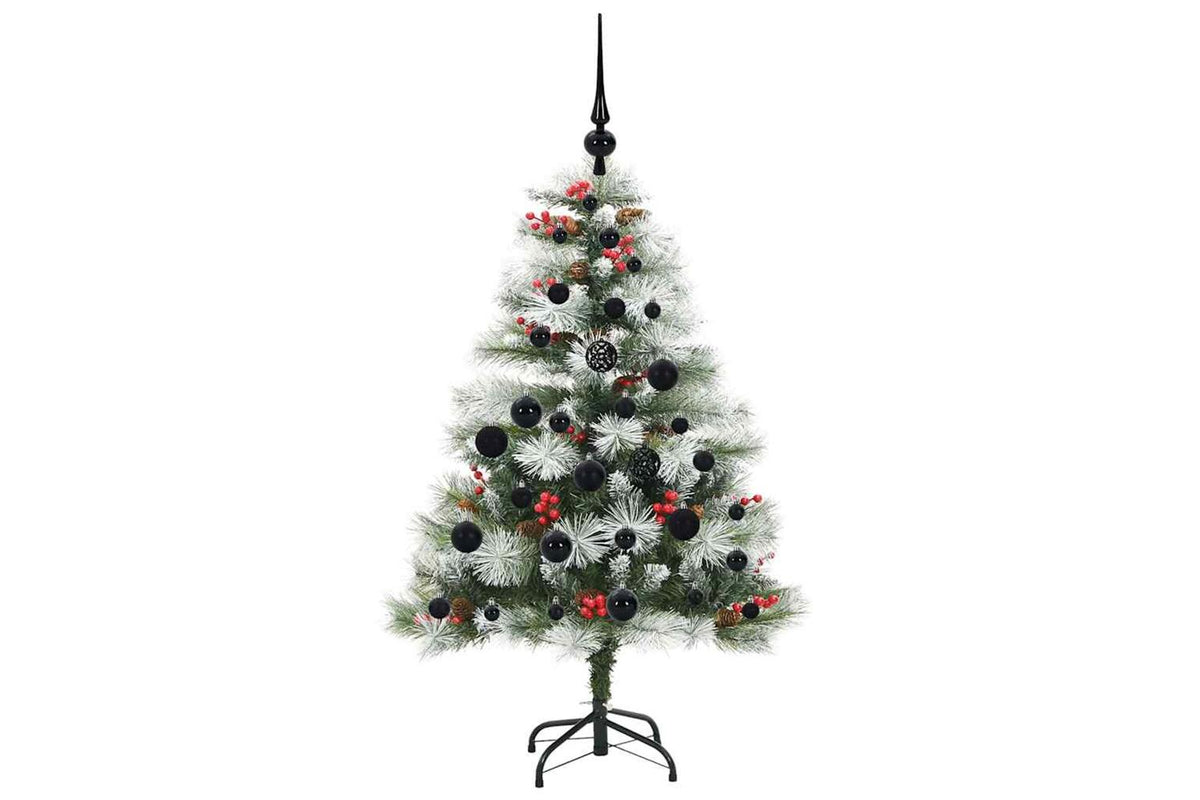 Vidaxl Artificial Christmas Tree Green And White 120 Cm-4