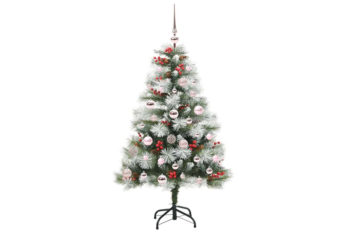 Vidaxl Artificial Christmas Tree Green And White 120 Cm-4