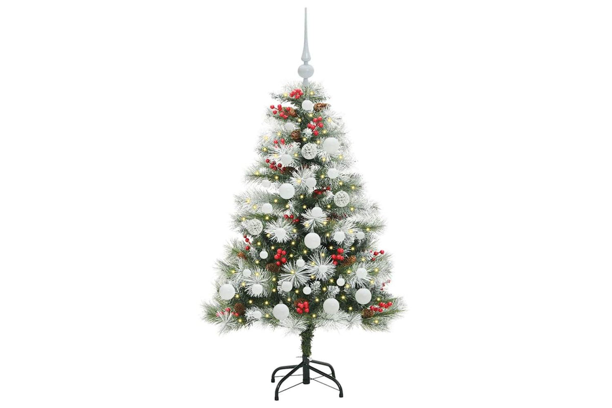 Vidaxl Artificial Christmas Tree Green And White 120 Cm-3