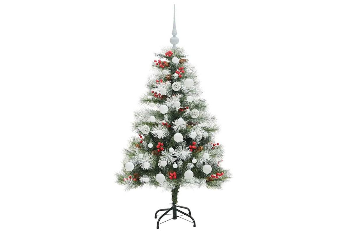Vidaxl Artificial Christmas Tree Green And White 120 Cm-4