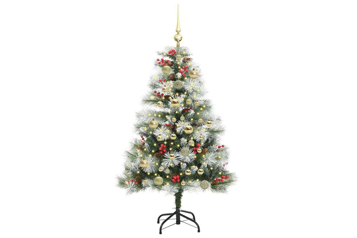 Vidaxl Artificial Christmas Tree Green And White 120 Cm-3