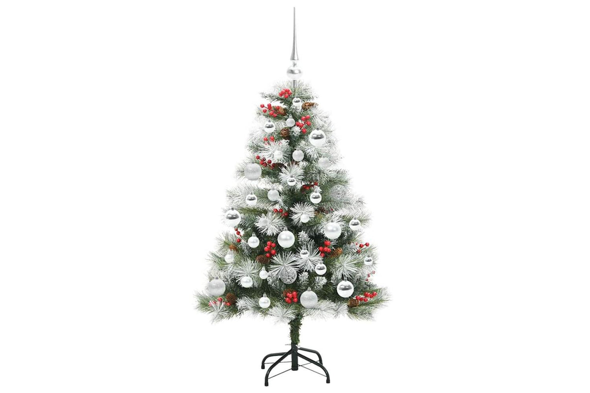 Vidaxl Artificial Christmas Tree Green And White 120 Cm-4