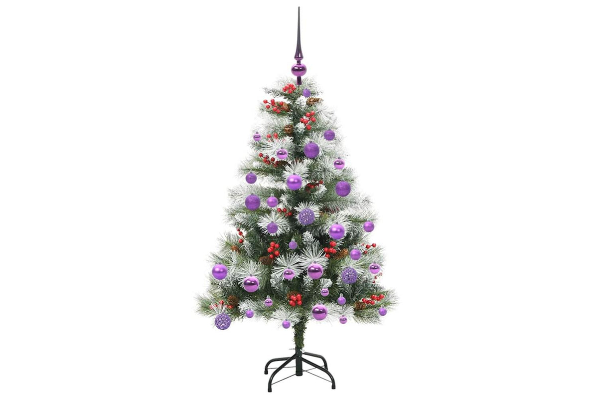Vidaxl Artificial Christmas Tree Green And White 120 Cm-4