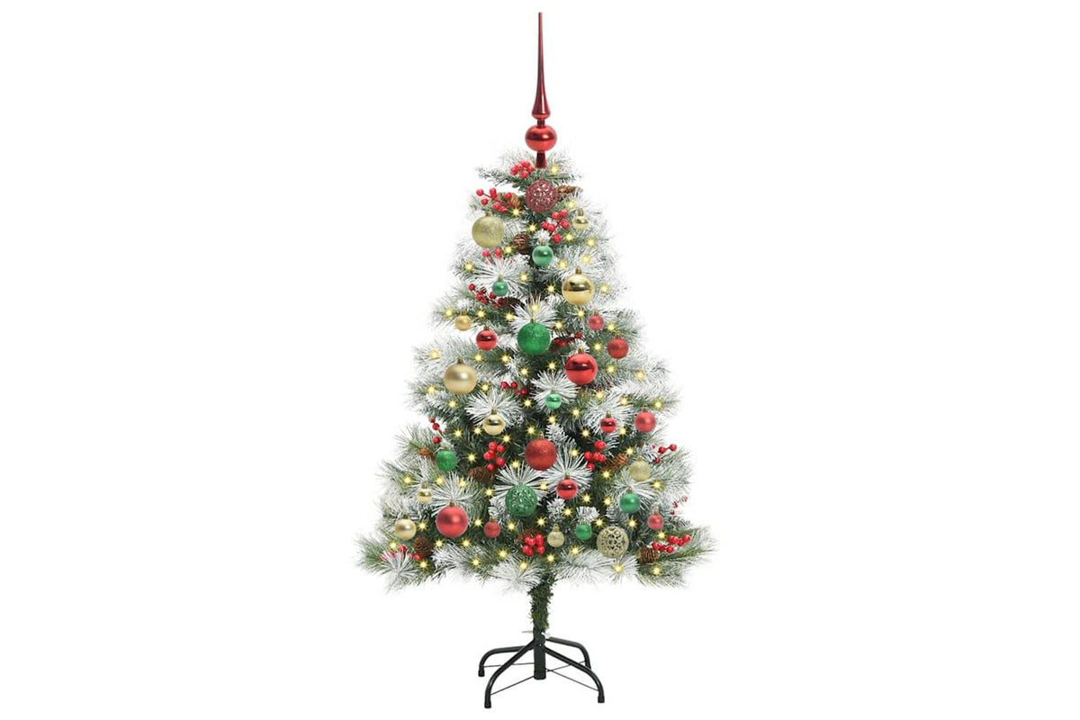 Vidaxl Artificial Christmas Tree Green And White 120 Cm-3