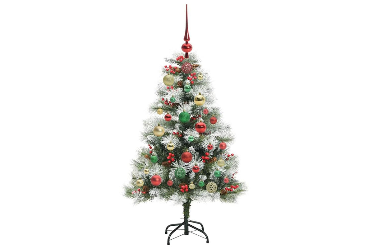 Vidaxl Artificial Christmas Tree Green And White 120 Cm-6