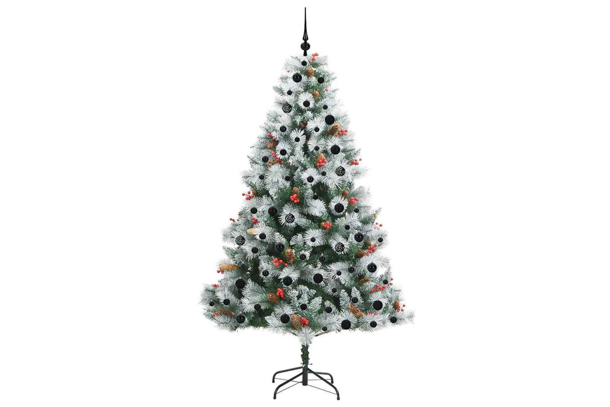 Vidaxl Artificial Christmas Tree Green And White 210 Cm-4