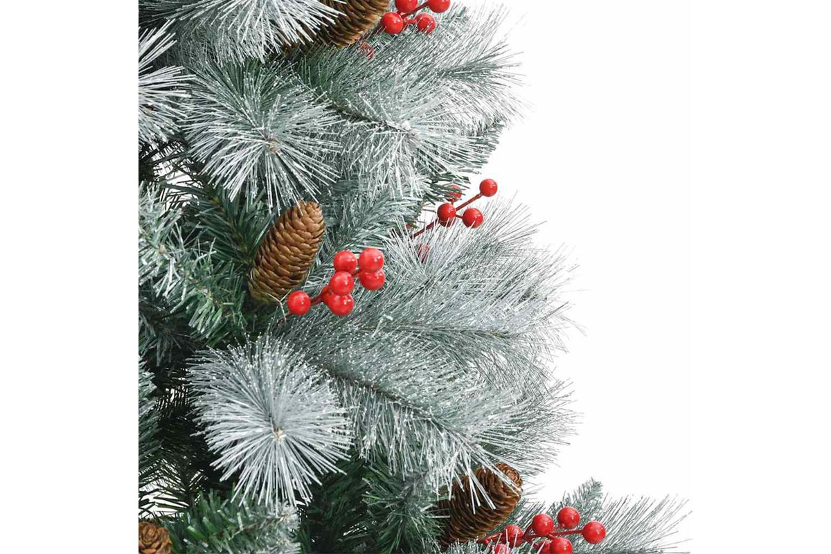 Vidaxl Artificial Christmas Tree Green And White 210 Cm-10