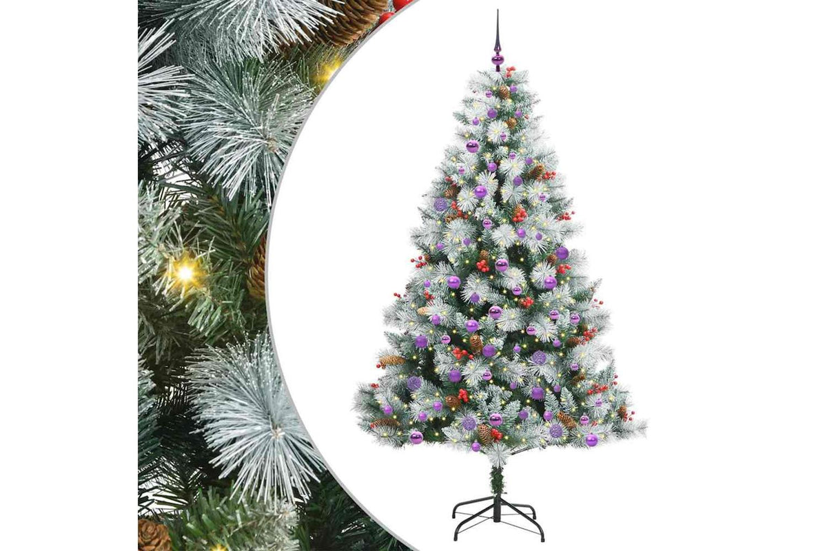 Vidaxl Artificial Christmas Tree Green And White 210 Cm