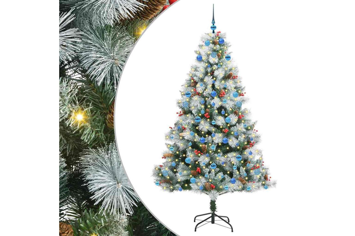 Vidaxl Artificial Christmas Tree Green And White 210 Cm