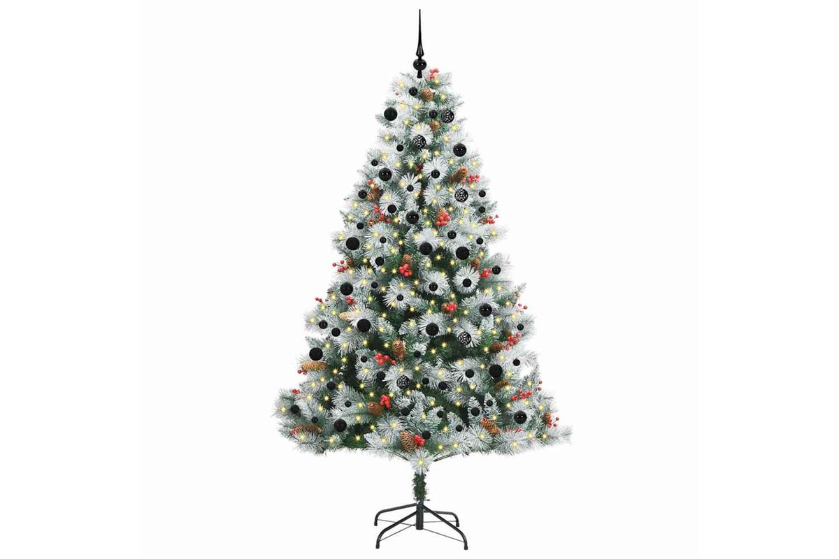 Vidaxl Artificial Christmas Tree Green And White 240 Cm-3