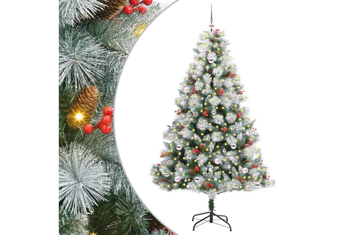 Vidaxl Artificial Christmas Tree Green And White 240 Cm-2