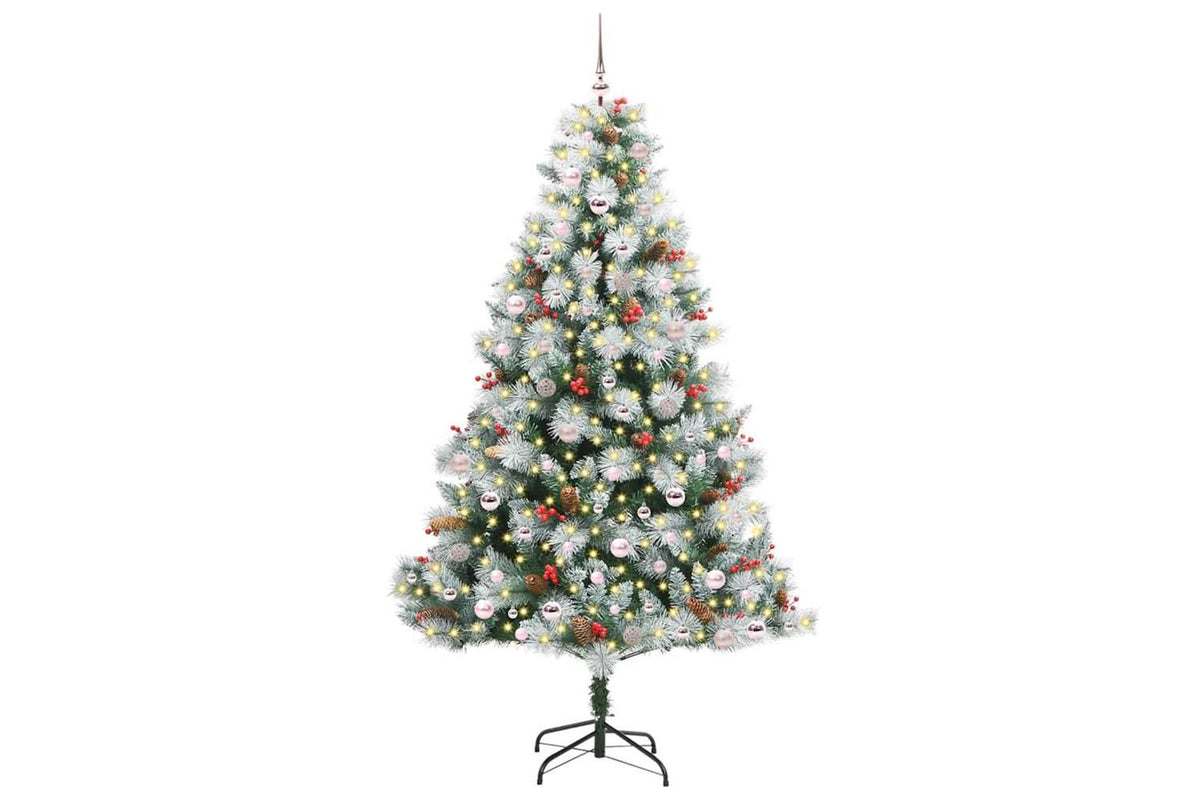 Vidaxl Artificial Christmas Tree Green And White 240 Cm-3