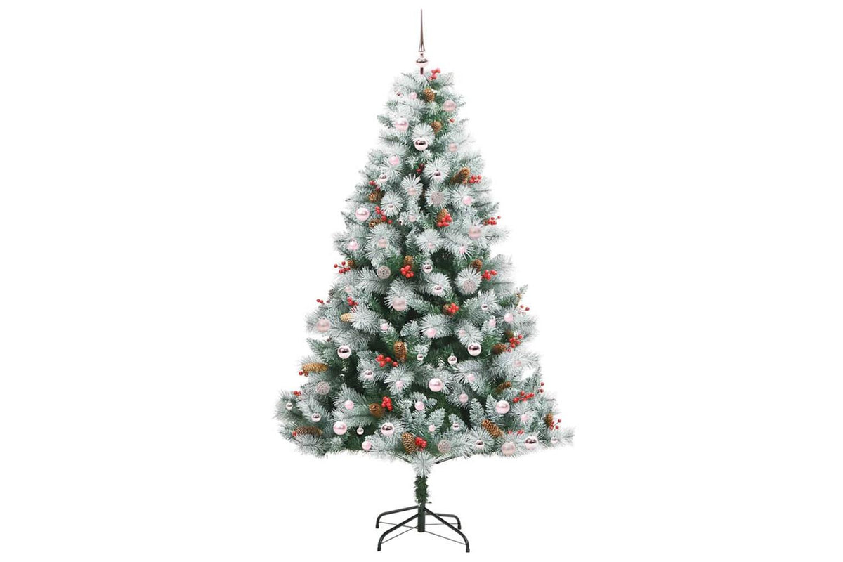 Vidaxl Artificial Christmas Tree Green And White 240 Cm-4