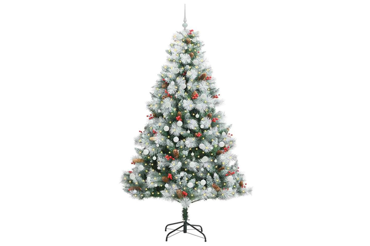 Vidaxl Artificial Christmas Tree Green And White 240 Cm-3