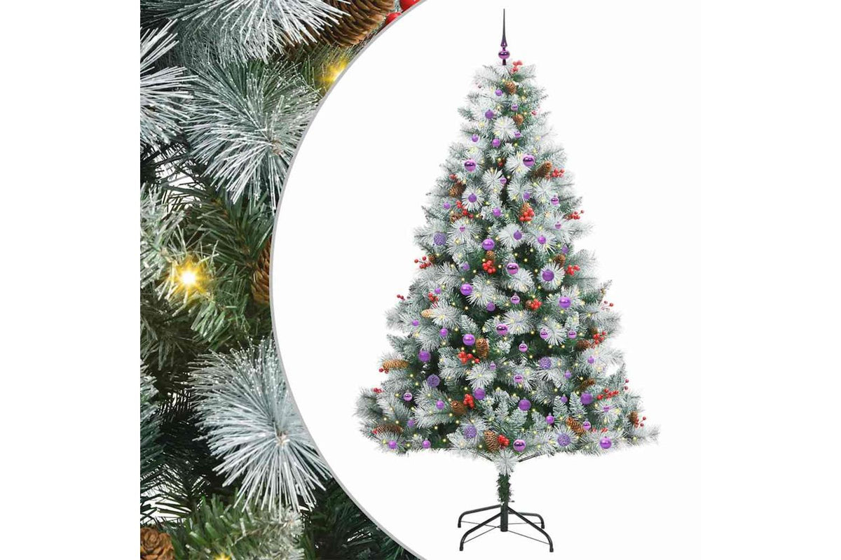 Vidaxl Artificial Christmas Tree Green And White 240 Cm