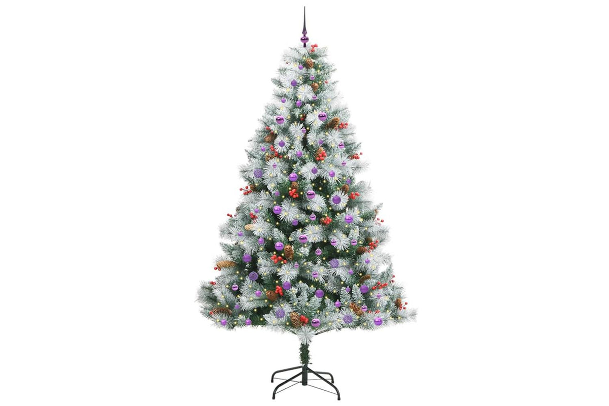 Vidaxl Artificial Christmas Tree Green And White 240 Cm-3