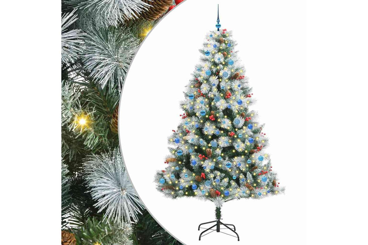 Vidaxl Artificial Christmas Tree Green And White 240 Cm