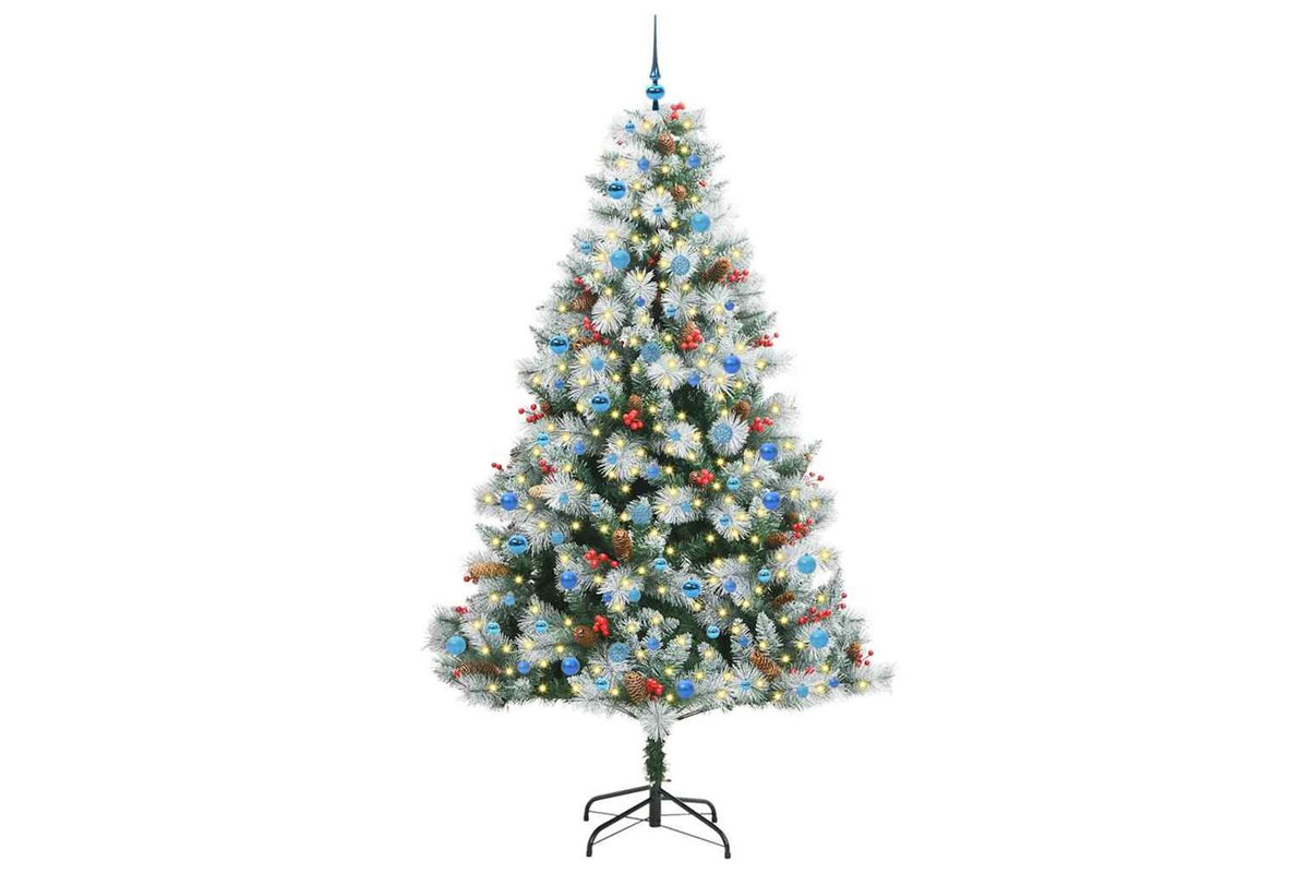 Vidaxl Artificial Christmas Tree Green And White 240 Cm-3
