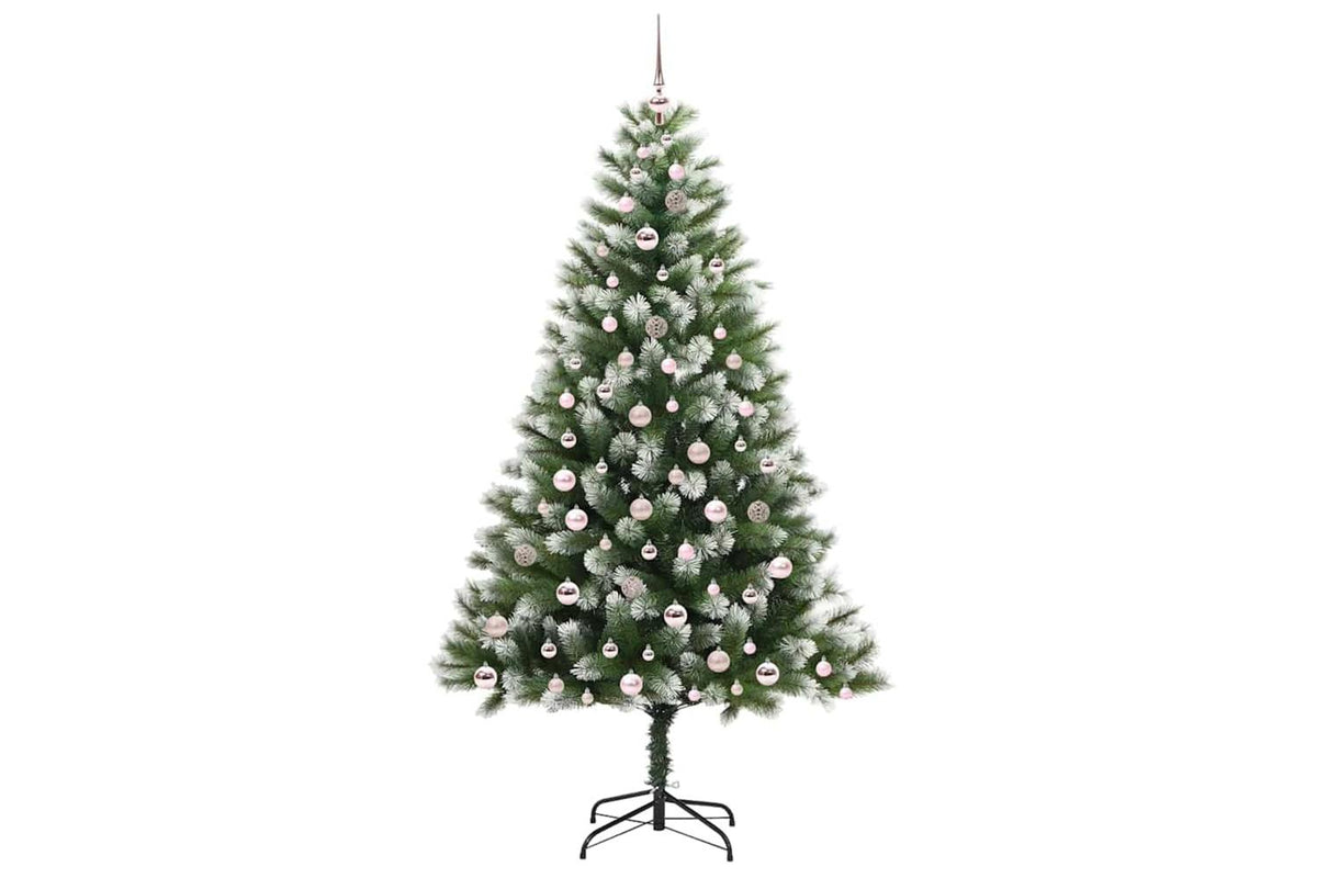 Vidaxl Artificial Hinged Christmas Tree With Flocked Snow 300 Leds-4