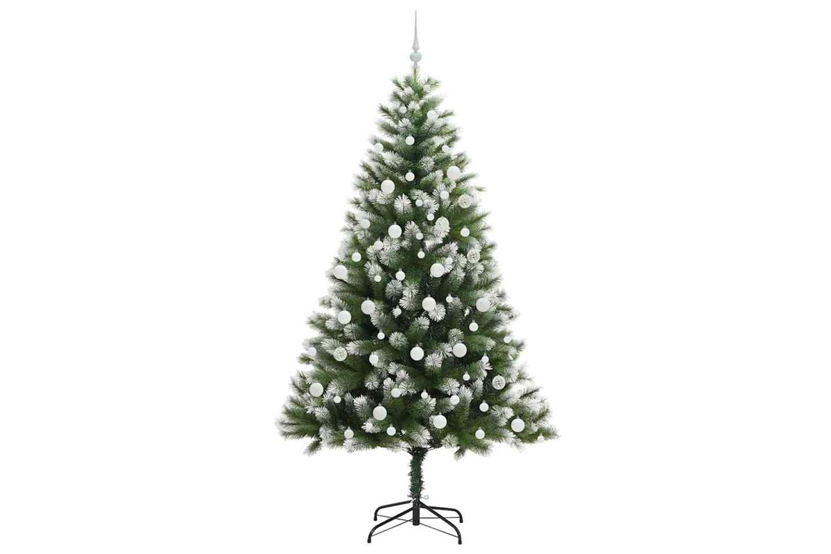 Vidaxl Artificial Hinged Christmas Tree With Flocked Snow 300 Leds-4
