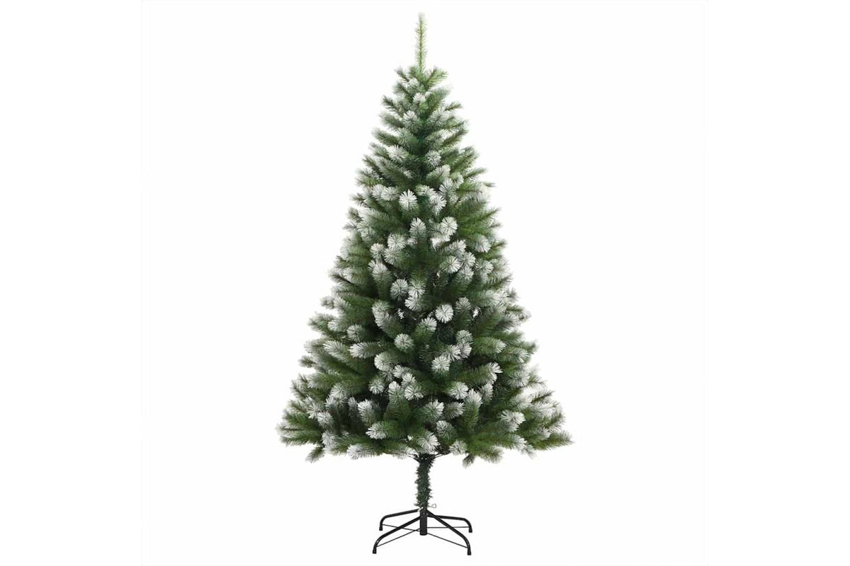 Vidaxl Artificial Hinged Christmas Tree With Flocked Snow 300 Leds-5