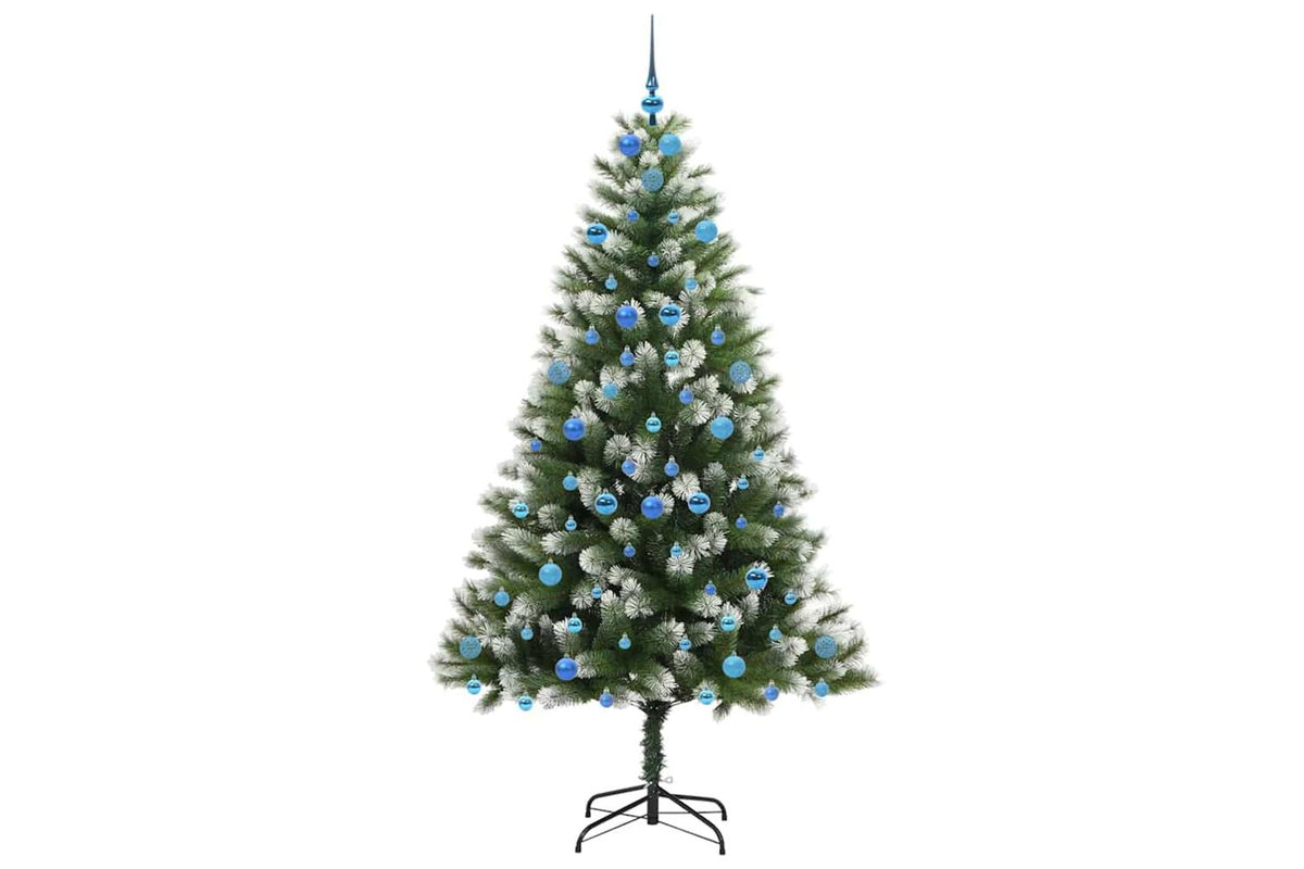 Vidaxl Artificial Hinged Christmas Tree With Flocked Snow 300 Leds-4