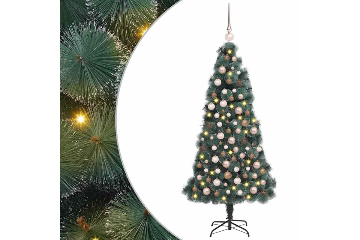 Vidaxl Artificial Pre-lit Christmas Tree With Ball Set Green 150 Cm