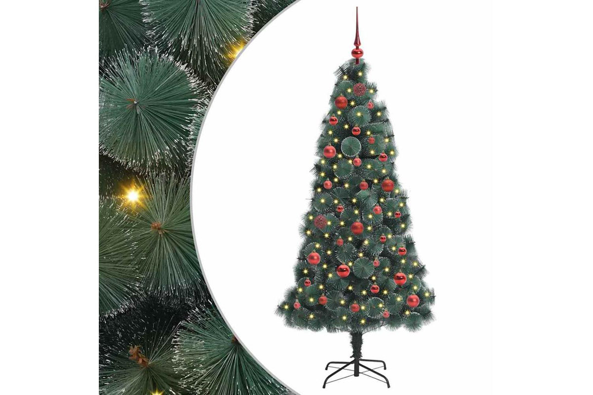 Vidaxl Artificial Pre-lit Christmas Tree With Ball Set Green 150 Cm-2