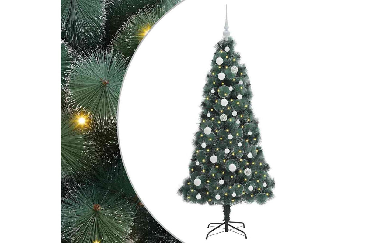 Vidaxl Artificial Pre-lit Christmas Tree With Ball Set Green 150 Cm-2