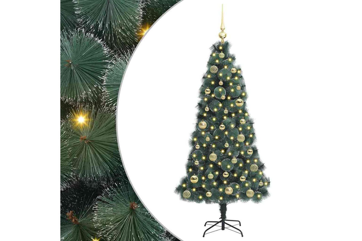 Vidaxl Artificial Pre-lit Christmas Tree With Ball Set Green 150 Cm