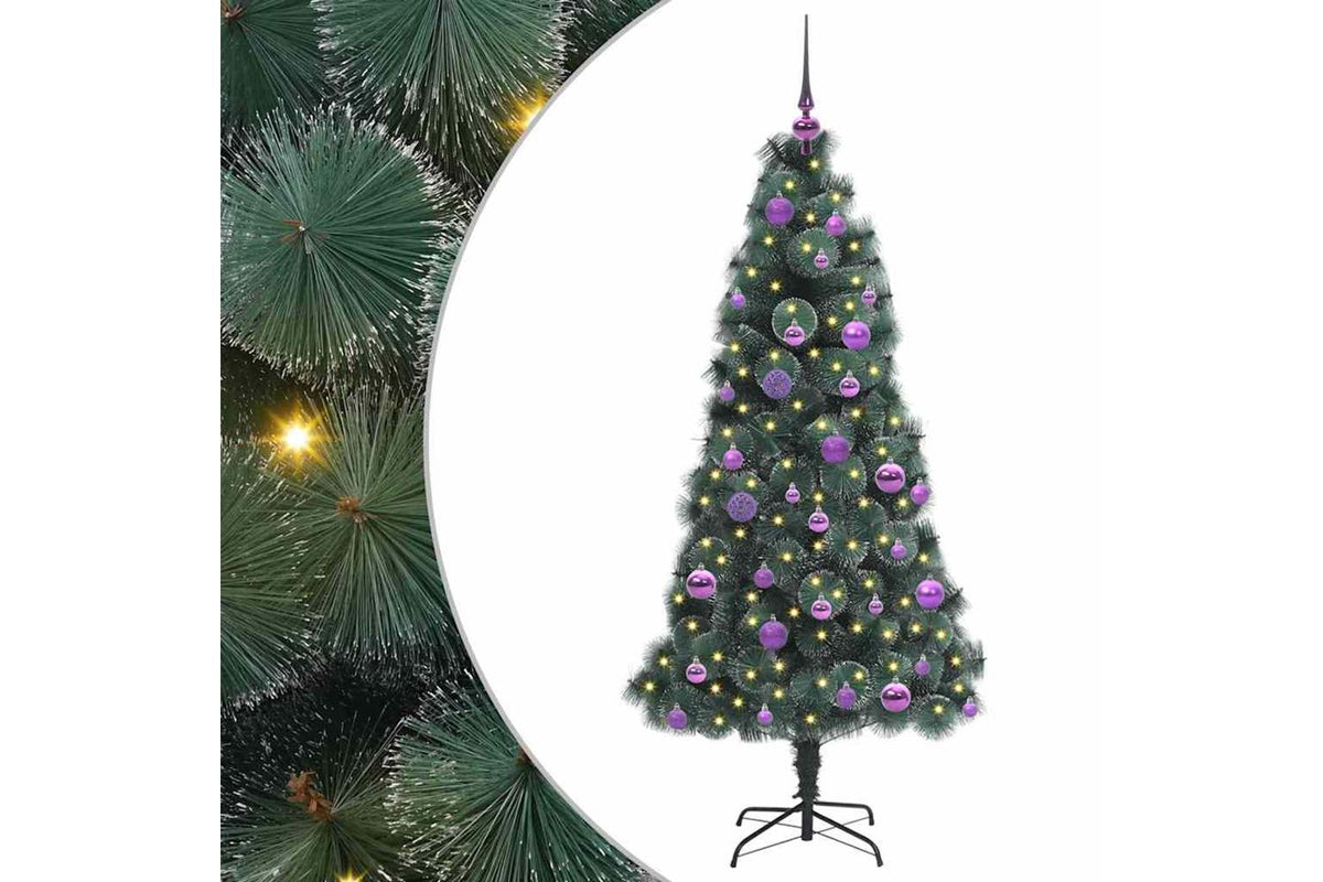 Vidaxl Artificial Pre-lit Christmas Tree With Ball Set Green 150 Cm-2